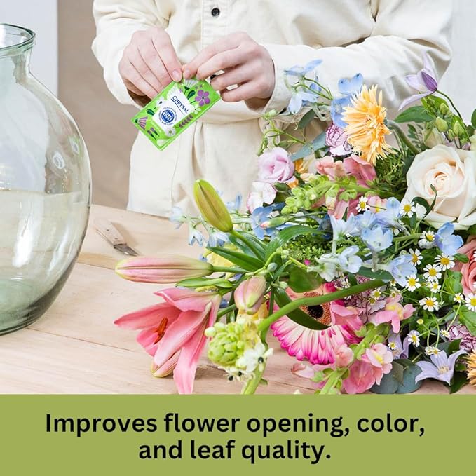 Chrysal Flower Boost – Clear Flower Food Packets for Flower Arrangements & Bouquets – Floral Supplies for Fresh Flowers – Fresh Flower Arrangements Supplies (5g - 100 Ct)