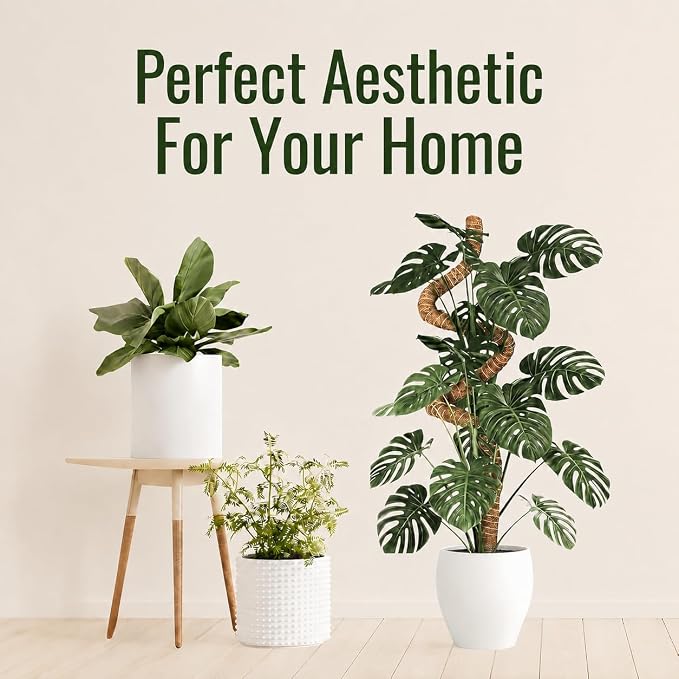 2 Pack 30 Inch Moss Pole for Plants, Moss Poles for Climbing Plants Monstera, Handmade Coco Coir Plant Pole, Monstera Plant Support for Plant Grow