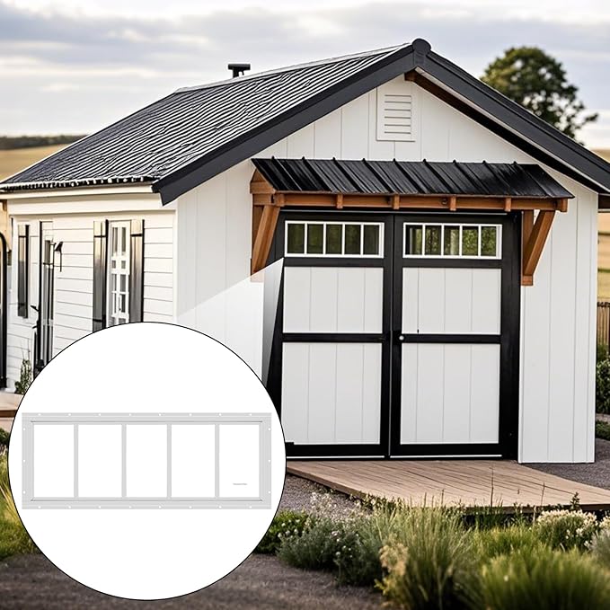 2 Pack Shed Window 10" W x 29" H, White Flush Mount Window with Tempered Glass for Playhouses, Sheds, Garage and Chicken Coops