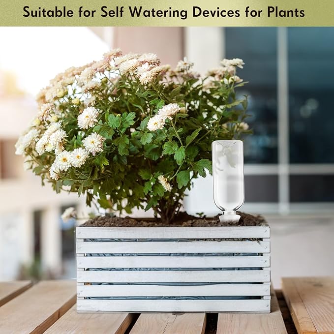 Ziliny Plant Watering Devices Include Terracotta Watering Spikes 17 oz Plastic Automatic Plant Waterer Clear Wine Bottle for Indoor Outdoor Garden(20 Pcs)