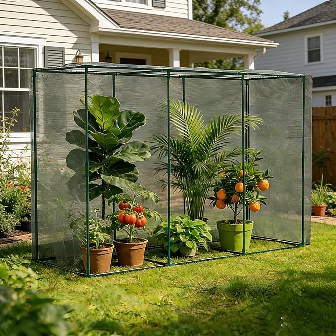 Premium Steel-Frame Plant Protection Net/Crop Cage, A Reusable Garden net Enclosure Designed to Shield Plants from pests, Animals, and Harsh Weather Conditions. (130.1 * 43.3 * 71.1'', Rectangular)