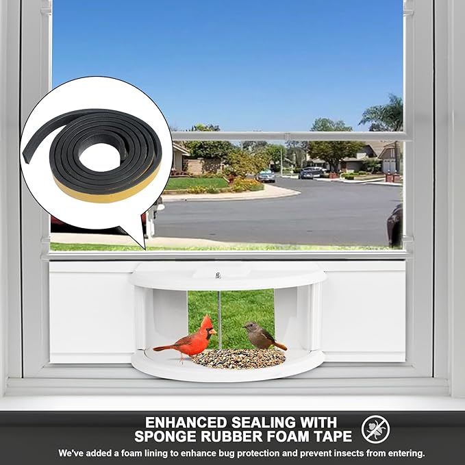 in Window Bird Feeders for Viewing - 180° Clear View Bird Feeder, Durable, Elegant, Fits Windows 27-35" Wide, for Bird Watching-Bring Joy to Your Home