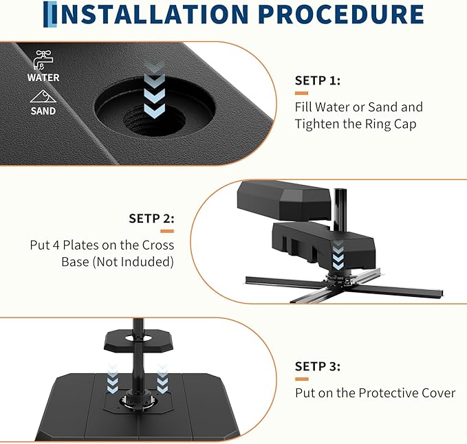 GarveeLife Patio Umbrella Base, 330lb Capacity Heavy Duty Design with Adjustable Pole Adapter Fits 1.5" to 2.1" Poles for 7.5-11FT Umbrellas, Corrosion-Resistant and Wind-Resistant for Outdoor, Patio