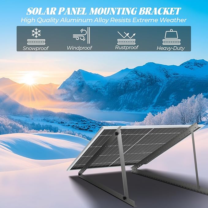 45in Solar Panel Mount Brackets, 1 Set 0 -90° Adjustable Solar Panel Tilt Mount Brackets, Solar Panel Stand Support 100-400W Solar Panels, Load Capacity 260lbs Solar Panel Mounting Brackets