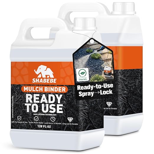 Mulch Binder -2 Gallon Ready to Use Rock Glue for Landscaping, Fast-Dry No Dilution Landscape Rock Glue, Gravel Stabilizer, Intertek Test Pea Gravel Glue, Pet Safe for Garden Bed, Patio, Yard