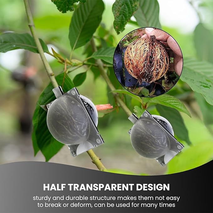 Air Layering Pods for Plant Propagation (4 Small + 4 Medium) – Reusable Rooting Balls with Automatic Lock, Plant Propagation Kit for Trees, Roses & Fruit Plants