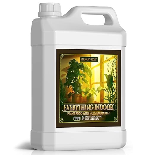 Humboldts Secret Everything Indoor Plant Food | 3-3-3 All Purpose Liquid Fertilizer with Norwegian Kelp | Supports Growth and Strong Roots | Nutrients for Houseplants & Indoor Plants | 32 Ounce