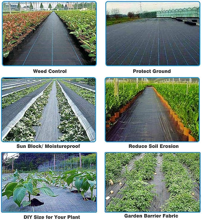 Petgrow Heavy Duty Weed Barrier Landscape Fabric for Outdoor Gardens, Non Woven Weed Blockr Fabric - Garden Landscaping Fabric Roll - Weed Control Fabric in Rolls(3FTx100FT)