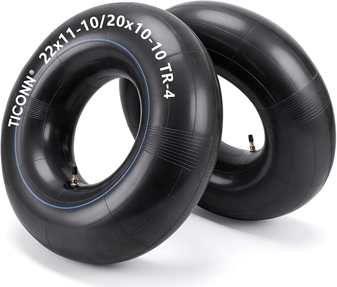 TICONN 22x11-10/20x10-10 Tire Inner Tube, 2 Pack Inner Tire Tube for Wheelbarrow Tires, Replacement Tube with TR-4 Straight Valve Stem for ATV UTV, Lawn Tractor, Garden Trailer, Golf Cart