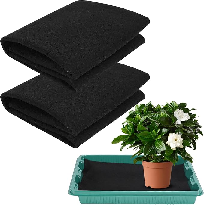 2 Packs Automatic Plant Watering Mat,39.4x39.4in Plants Watering Capillaries Mat 3mm Thick Wicking Mat for Seed Starting Seedling Greenhouse Hydroponics Indoor Potted Plants