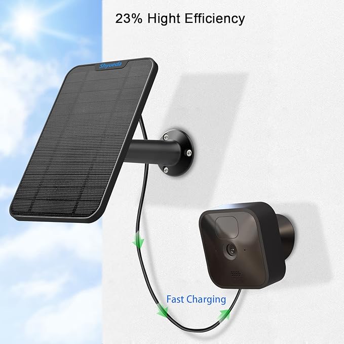 4W Solar Panel Charging Compatible with Blink Outdoor(3rd Gen)/xt xt2 Camera, with 13 ft Waterproof Charging Cable, IP65 Weatherproof, Includes Secure Wall Mount(2-Pack)