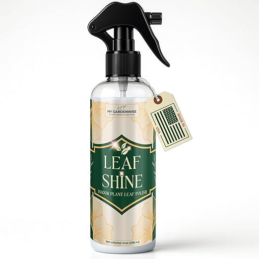 GardenWise Leaf Shine Spray for Indoor Plants – Plant Leaf Cleaner & Shine for Real House Plants – Fragrance-Free, Non-Sticky, Streak-Free Finish, 16 fl oz