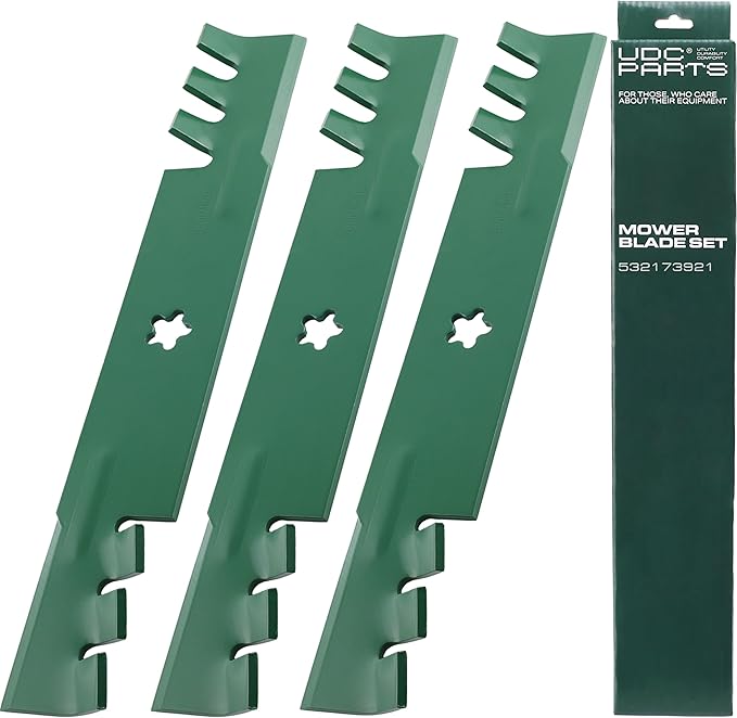 UDC Parts 532173921 Lawn Mower Blades Replacement for Husqvarna 48 Inch 173921 YTH2348 GTH2548 YTH2148 2748GLS YTH2448 YTH2748 YTH1848XP 532 17 39-21 Poulan Craftsman 575938301/3 Pack Gator Mulching