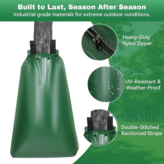20 Gallon Tree Watering Bag 10Pcs, Slow Release Drip Irrigation for New Trees, Durable PVC Deep Root Watering Device for Water Saving, Garden & Orchard