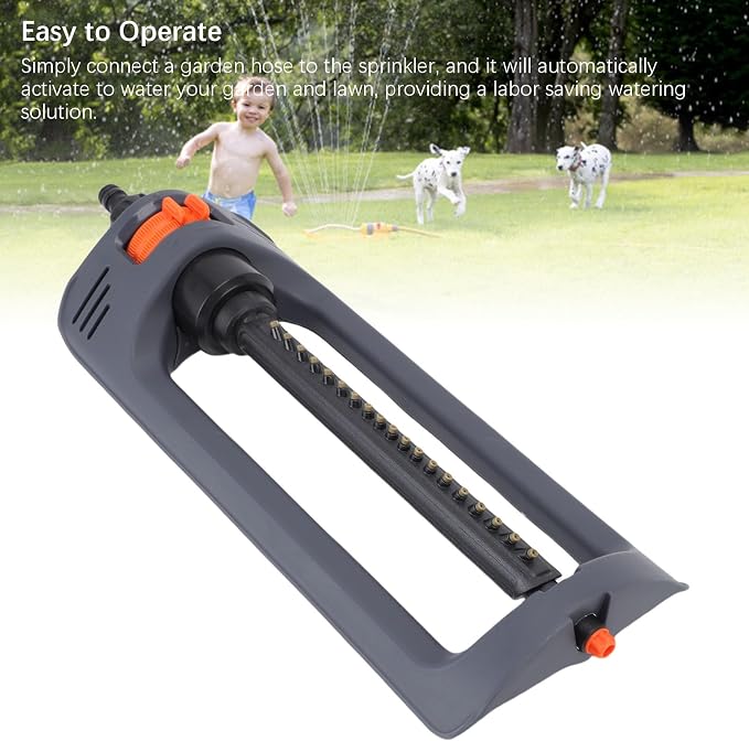 Lawn Sprinkler Heavy Duty Nozzles 4 Spray Modes for Yard, Garden Water Oscillating Sprinkler Covers Up to 4000 Sq Ft with Weighted Base