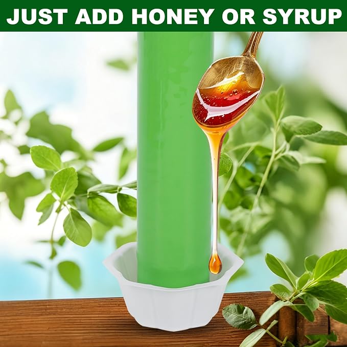 Fly Stick Sticky Fly Traps for Indoors Outdoor 4pk, Sticky Hanging Fly Stick, Flying Insect Trap, wasp Trap (Green 4PCS)