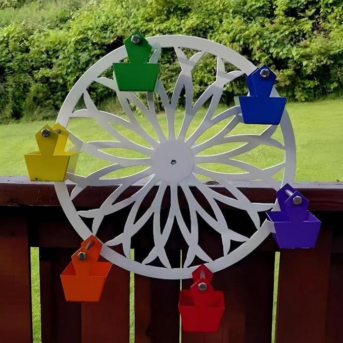 Ferris Wheel Bird Feeder of Fun for Your Feathered Friends: Spinning Feeder with Durable Steel Design, Easy to Install, Clean, and Refill for Outdoor Bird Watching (1)