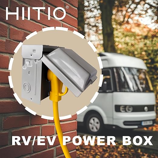 20 Amp Power Outlet Box 125 Volt, 20A WRTR GFCI Receptacles, Heavy Duty Lockable Weatherproof Electrical Panel, Receptacle for EV RV Generator Camper Trailer Motorhome - ETL Listed, HDS2-004