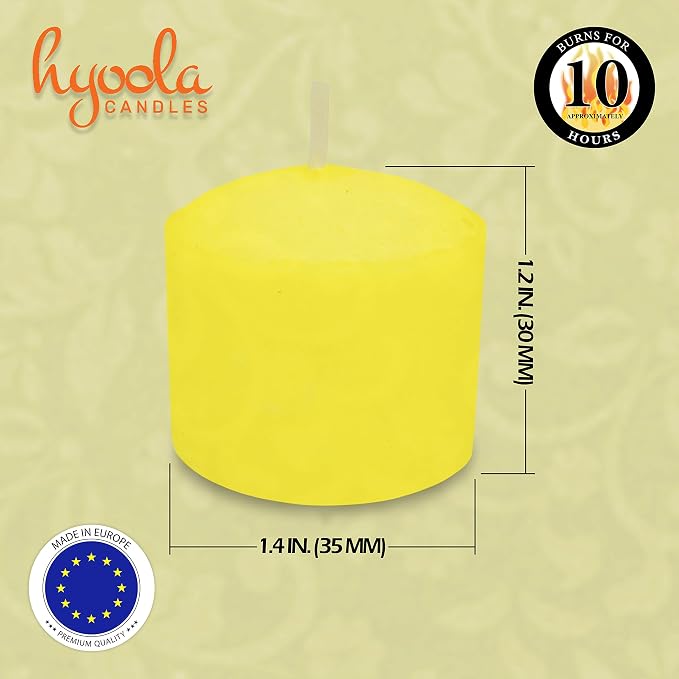 HYOOLA Citronella Votive Candles - 10 Hour Burn Time - 100 Pack, Ideal Bug Repellent Candles, European Made