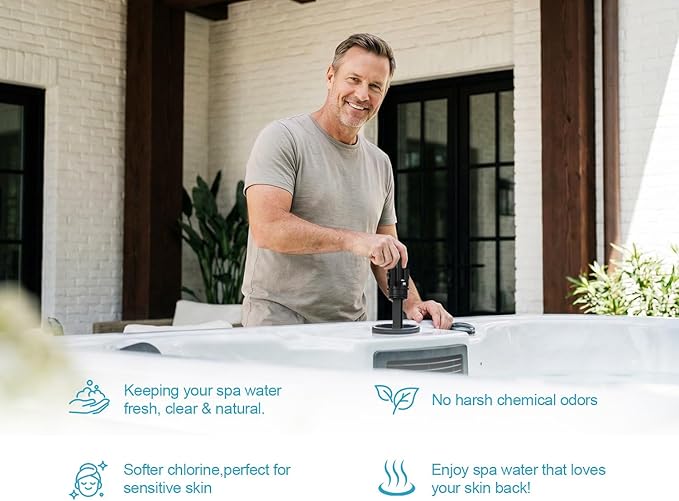 Upgrade Salt Water System Cartridge Replacement for Spas & Hot Tubs, Compatible with Hot Springs Highlife & Limelight, Chlorine-Generating Filter, Soft, Fresh Water, Reduces Dry Eyes, Itchy Skin