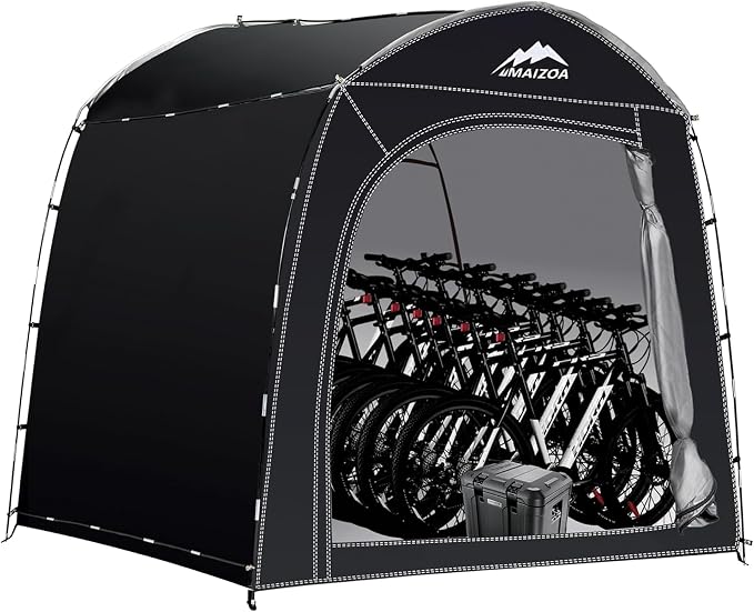 Bike Storage shed Tent, 98 * 59 * 79 Inches Outdoor Portable Storage Shed, Made of 210D Oxford Cloth PU4000mm Waterproof Fabric, Suitable for Storing Bicycles, Motorbikes, Garden Tools, Lawn Mower