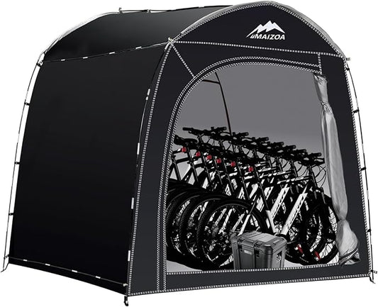 Bike Storage shed Tent, 98 * 59 * 79 Inches Outdoor Portable Storage Shed, Made of 210D Oxford Cloth PU4000mm Waterproof Fabric, Suitable for Storing Bicycles, Motorbikes, Garden Tools, Lawn Mower