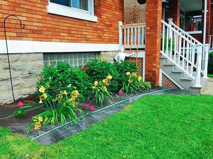 EXTRAEASY 4ft x 180ft Garden Weed Barrier Landscape Fabric,Weed Block Fabric Heavy Duty 3.2OZ,Woven Mulch for Landscaping Ground Cover Weed Control Fabric, Black Garden Bed Liner
