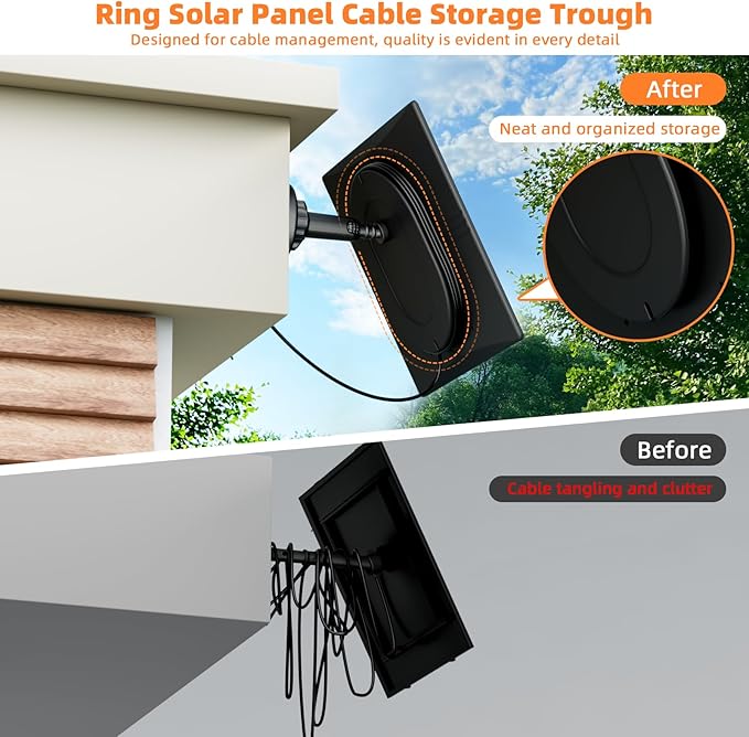 2 Pack 5W Solar Panel for Ring Camera – Compatible with Spotlight Cam (Plus/Pro/Battery), Stick Up Cam/Pro & All-New Stick Up Cam Battery, 13ft Cable, USB-C Adapter, Waterproof