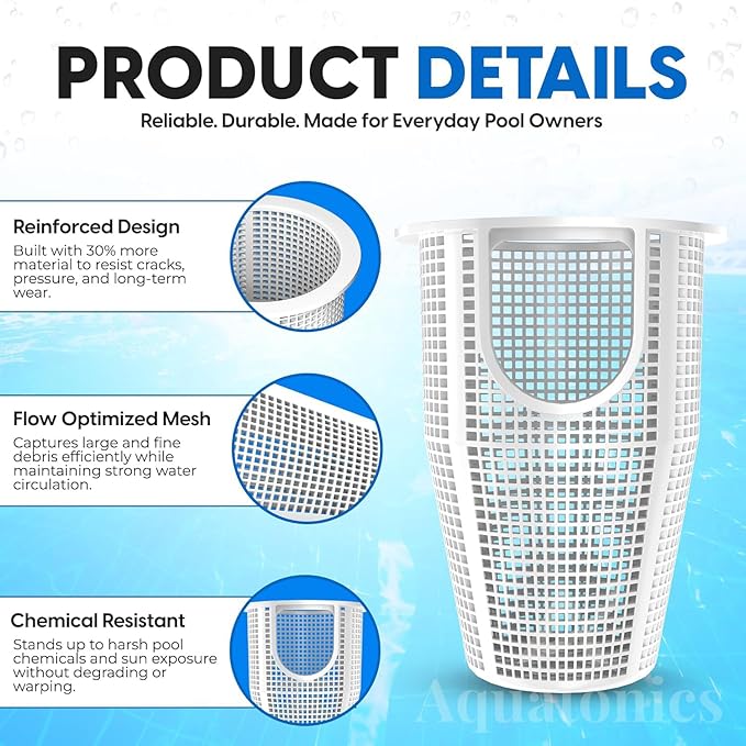 Replacement 070387 Pump Basket for Whisperflo - Intelliflo Pool Pumps - Heavy-Duty Strainer Basket Compatible with 070387Z, B-199, 91110040, 310-3210 - Pool Filter Basket with 1-Year Warranty