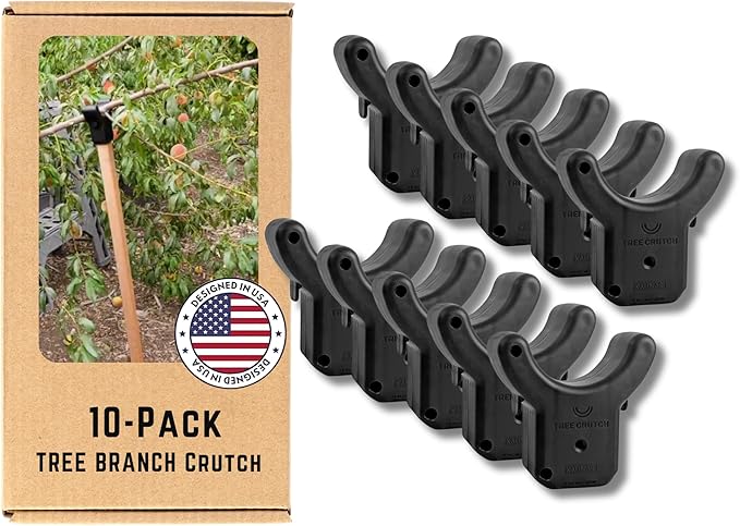 Tree Crutches (10-Pack) - Durable Support for Fruit Tree Branches - Prevents Breakage from Heavy Fruit or Snow - Fits 2x2 Lumber, T-Bar, Stakes & More - Pole Not Included