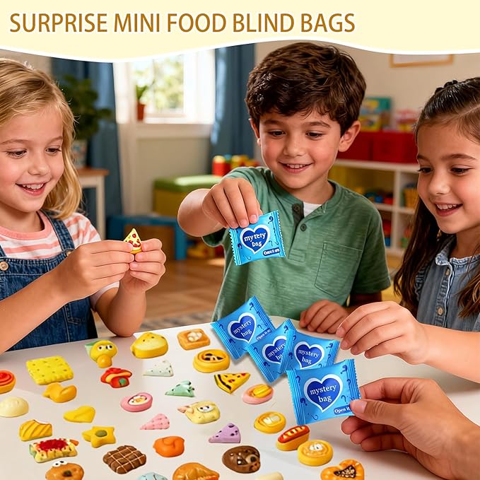 Mini Glow In The Dark Animal Resin Models, Resin Animals Mystery Bags, Individually Wrapped Blind Bags Tiny Animal Figurines, Collectible Mini Animals For Fairy Garden, DIY Crafts (200, Food)