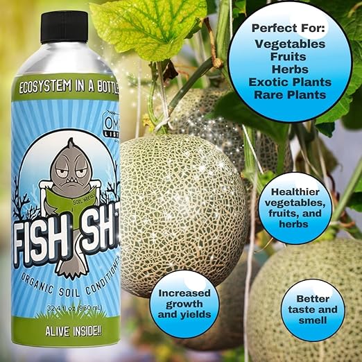 Fish Head Farms Organic Soil Conditioner for Yield and Flavor Enhancement. Improves Fertilizer Efficiency. Useful in Both Garden Soil and Hydroponics Applications (1 Liter with Oregon Spring Tomatoes)