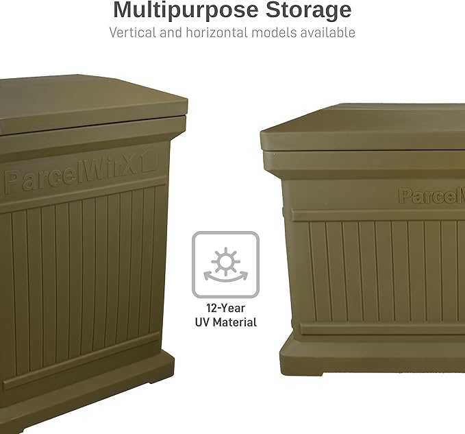 RTS Home Accents ParcelWirx Premium Horizontal Storage Cabinet/Package Delivery Box with Lift Off Lid, Oak