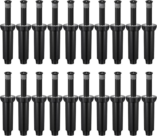 20 Pack Pop up Sprinkler Heads Compatible with 1800 Series 4 Inch Underground Spray Head, 0-360° Adjustable, Spray Radius 9-20 ft Irrigation Sprinkler for Lawn, Yard, Planter Bed, Garden