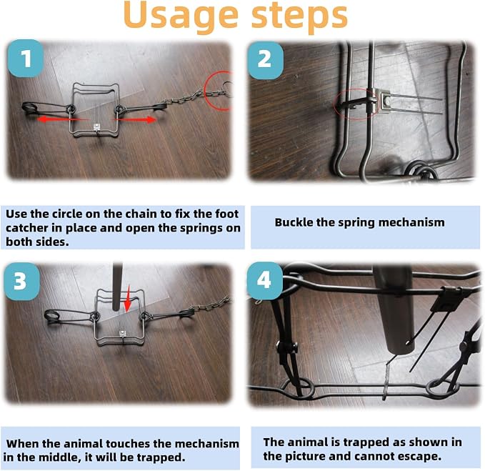 Double-Sided D-Ke 220 Heavy Duty Outdoor Animal Trap Setter, Reusable Easy Setup Tool for Farms Yards and Gardens