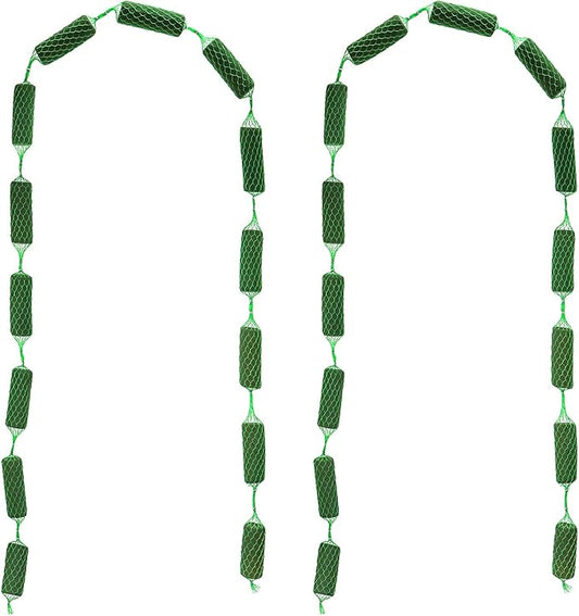 HAKZEON 2 Bunch Floral Foam Garland, Floral Foam Netted Garland, Green Florals Foams Blocks Florals Foams Netting for Home and Wedding Arch Door Flowers Arrangement, 9.2FT Long