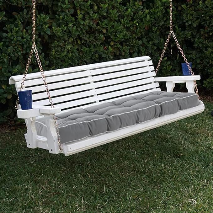 3 Seat 57 Inches Outdoor Porch Swing Cushions,Water-Resistant Tufted Patio Swing Replacement Cushions