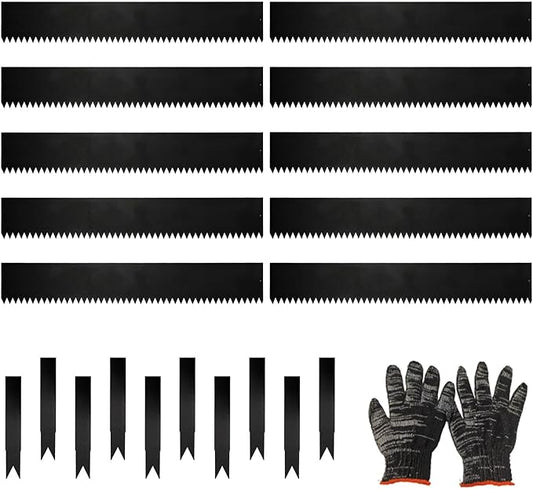 10 Pack Galvanized Steel Landscape Lawn Edging, 40" X 8" Metal Landscape Edging Border with 10 Clips, Metal Garden Edging Border, Metal Edging for Landscaping, Garden, Yard, Pathway(33Ft Total)