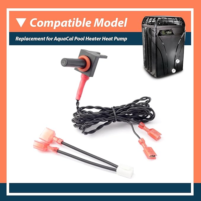 ECS0275 Water Temperature Sensor Compatible with AquaCal Pool Heater Heat Pump, 10K RT Angle Water Temperature Sensor Rreplace STK0127