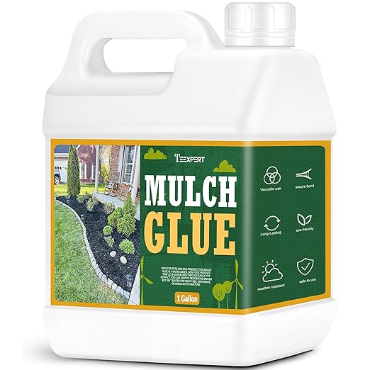 Teexpert Mulch Glue for Landscaping, 1 Gallon Rock Glue for Landscaping Gravel Binder Adhesive to Lock Down Pea Gravel, Stone, Rubber Mulch, Wood Chips, Pine Straw in Place for Outdoor Landscape