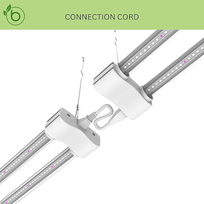 LED Grow Light Full Spectrum Modular Linkable 5000K Daylight + 660nm Red Indoor Plant Lighting Fixture (2 FT, White) (2 Pack)
