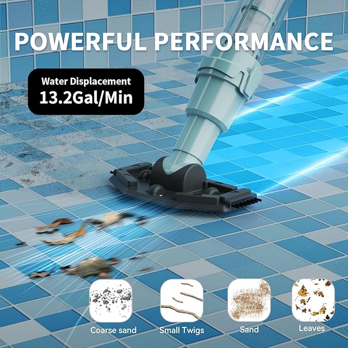 Lydsto S1 Lite Cordless Spa Hot Tub Vacuum Cleaner – 90-Min Runtime, Powerful 20W Brushless Motor, Includes 3 Aluminum Poles, Lightweight Handheld Pool Vacuum to Clean Small Debris Types, Silver
