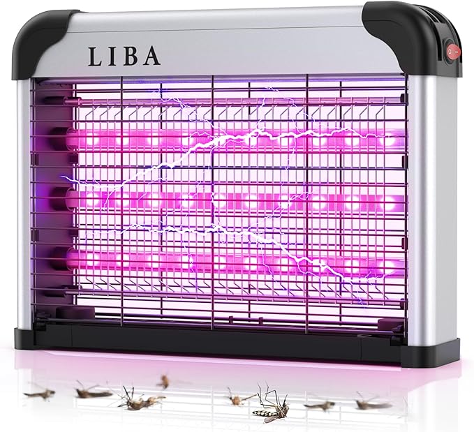 LiBa LED Indoor Bug Zapper, Electric Mosquito Killer Fly Zapper with Dual UV Wavelength Attraction, High Voltage Fly Trap Mosquito Trap Over 10-Year Lifespan LED Bulbs Light, Safe for Kids/Pets