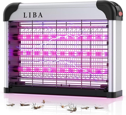 LiBa LED Indoor Bug Zapper, Electric Mosquito Killer Fly Zapper with Dual UV Wavelength Attraction, High Voltage Fly Trap Mosquito Trap Over 10-Year Lifespan LED Bulbs Light, Safe for Kids/Pets