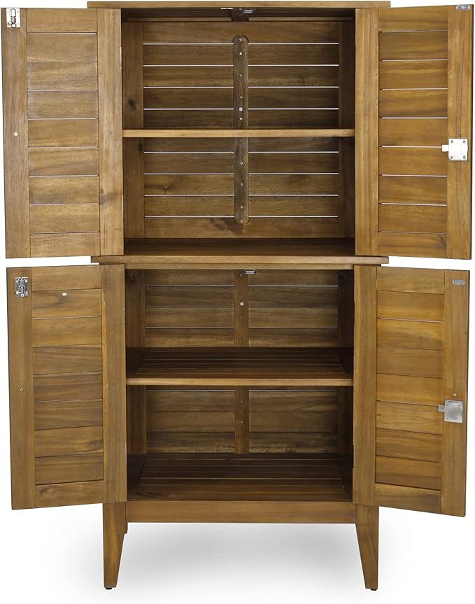 Homestyles Maho Outdoor Storage, Large Cabinet, Brown