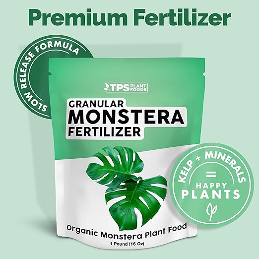 Granular Monstera Plant Food – Slow Release Fertilizer for Bigger Split Leaves & Lush Growth, 16 oz