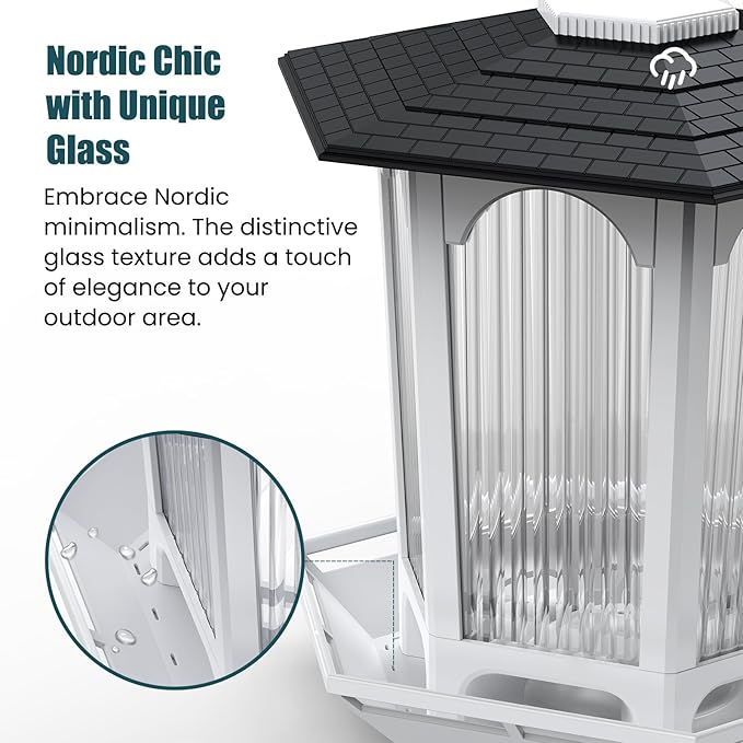 2 Pack Solar Bird Feeders for Outdoors Hanging - Attract Wild Birds & Cardinals, Elegant Minimalist Design, Garden Décor, Unique Gift