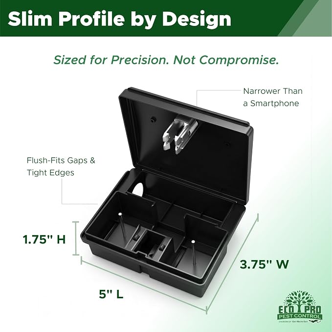 Mouse Bait Station | 4-Pack Indoor & Outdoor Mouse Bait Stations | Bait (Not Included) is Secured by Lock & Key | Pet & Child-Safe Alternative to Mouse Traps | for Mice Only - Small Size