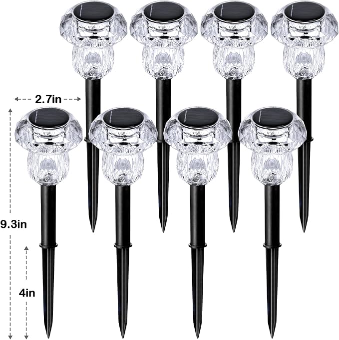 Solar Pathway Lights Outdoor 16 Pack Mushroom Garden Lights Waterproof Solar Powered Yard Lighting for Landscape, Driveway, Path, Walkway, Patio, Outside Garden Decorations, 6000K Cold White