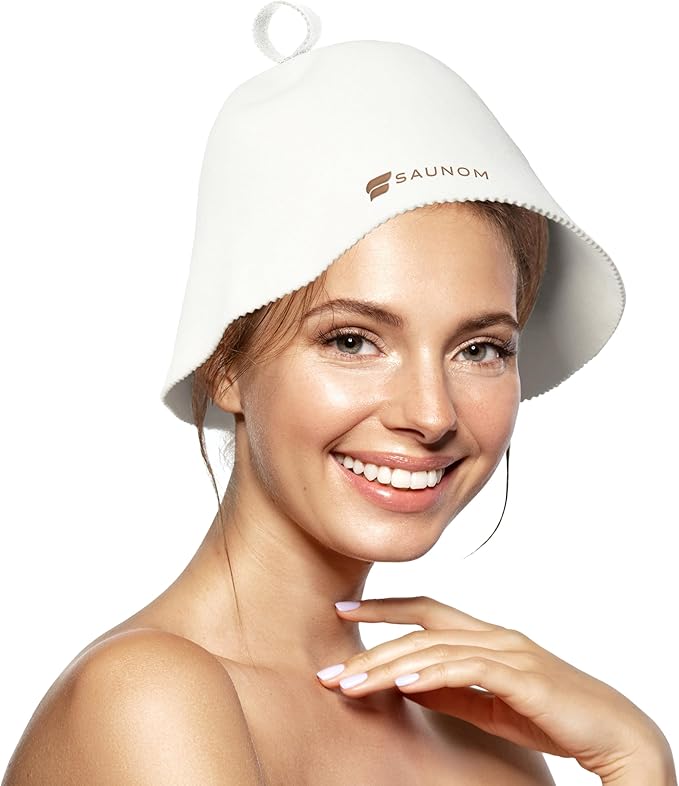 Premium Ultra Soft Sauna Hat for Women and Men (2 Pack) — 100% Merino Wool — Ultra Soft, Breathable, Itch-Free and Odor Resistant Sauna Cap — Ideal Banya Hat White